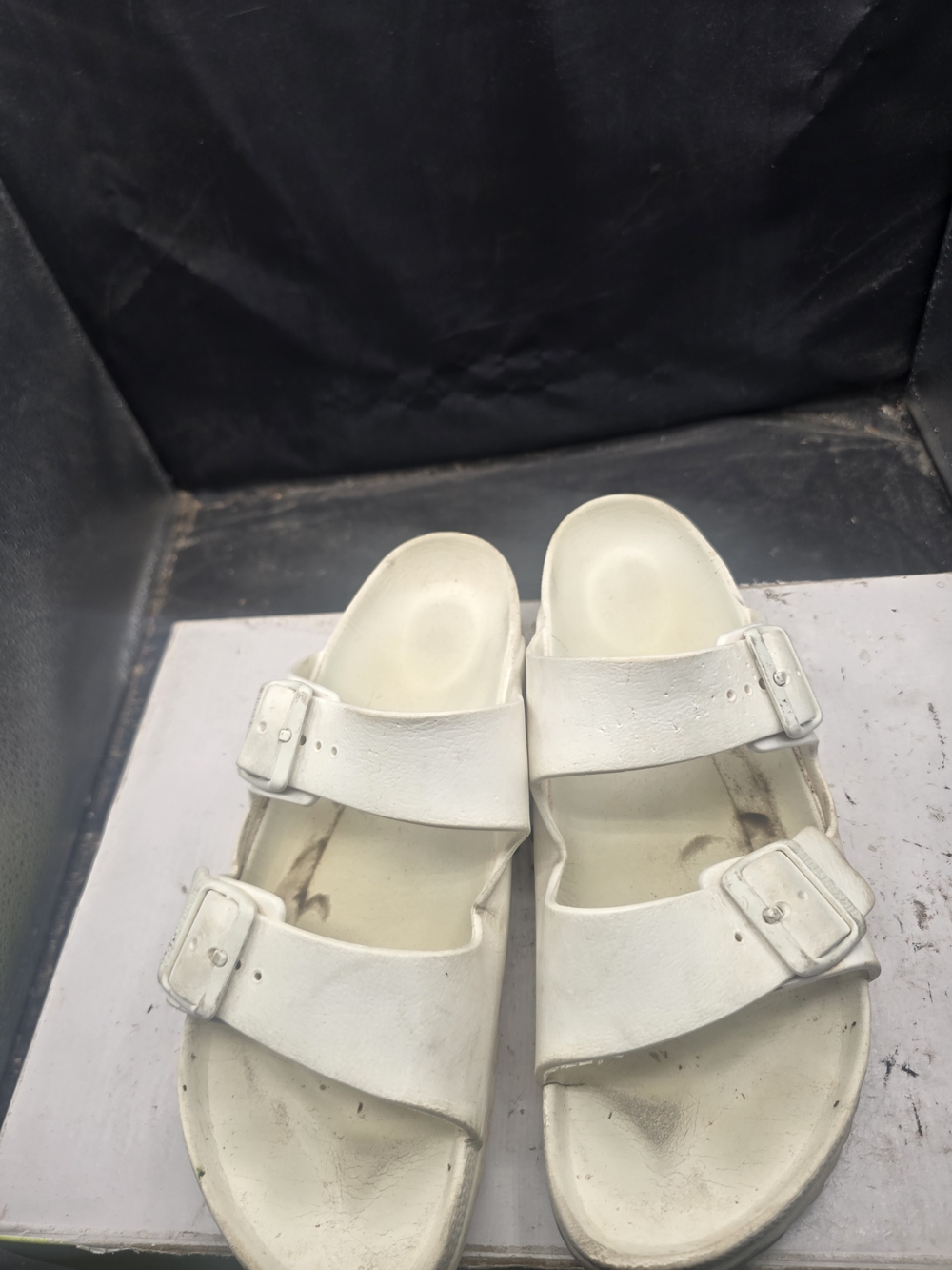 Birkenstock White Two-Strap Sandals
